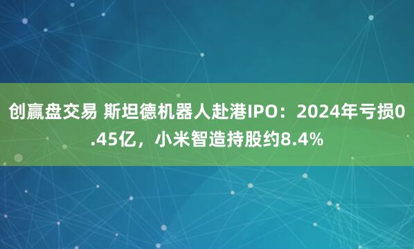 创赢盘交易 斯坦德机器人赴港IPO：2024年亏损0.45亿，小米智造持股约8.4%